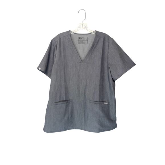NWT Figs Graphite Gray Women's Medical Casma Three Pocket Scrub Top Size XL - Picture 1 of 10
